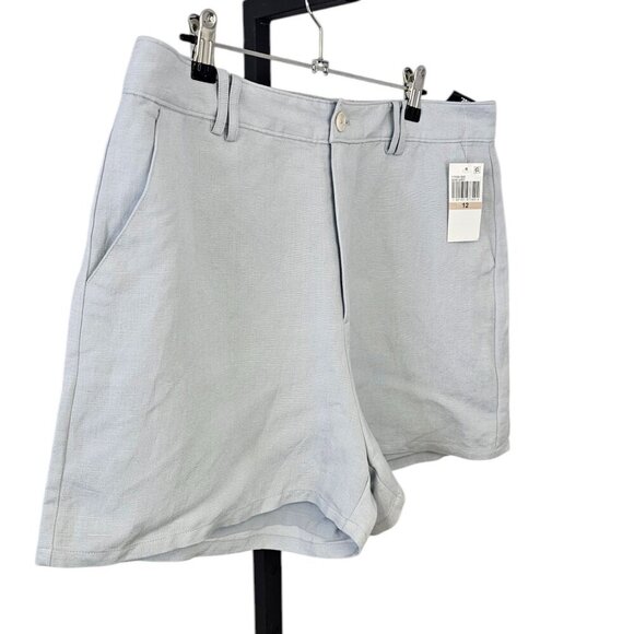 PAIGE Womens Devanne Short, High Waist, Trouser, Linen Blend, Dove Grey, Size 12 - Picture 5 of 9
